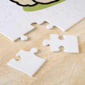 春の可愛さ – かわいい犬のイラストレーション ジグソーパズル (側面)