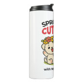 春の可愛さ – かわいい犬のイラストレーション タンブラー (回転左)