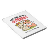 春の可愛さ – かわいい犬のイラストレーション ノートパッド (アングル)