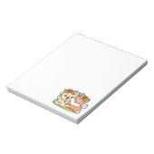 春の可愛さ – かわいい犬のイラストレーション ノートパッド (回転)