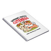 春の可愛さ – かわいい犬のイラストレーション ノートブック (右側)