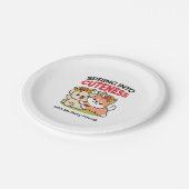 春の可愛さ – かわいい犬のイラストレーション ペーパープレート (アングル)