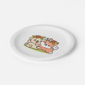 春の可愛さ – かわいい犬のイラストレーション ペーパープレート (アングル)