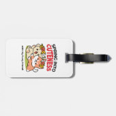 春の可愛さ – かわいい犬のイラストレーション ラゲッジタグ (裏面横)