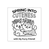 春の可愛さ – かわいい犬のイラストレーション ラバースタンプ (インプリント)