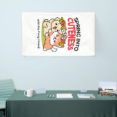 春の可愛さ – かわいい犬のイラストレーション 横断幕 (トレードショー)