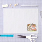 春の可愛さ – かわいい犬のイラストレーション 薄葉紙 (クラフト)