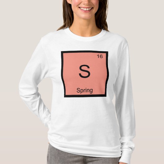 春の名前 化学元素周期表 Tシャツ (正面)