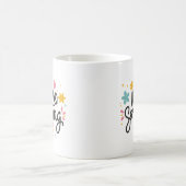 春の喜び 陽気な春を歓迎 花柄 コーヒーマグカップ (中央)