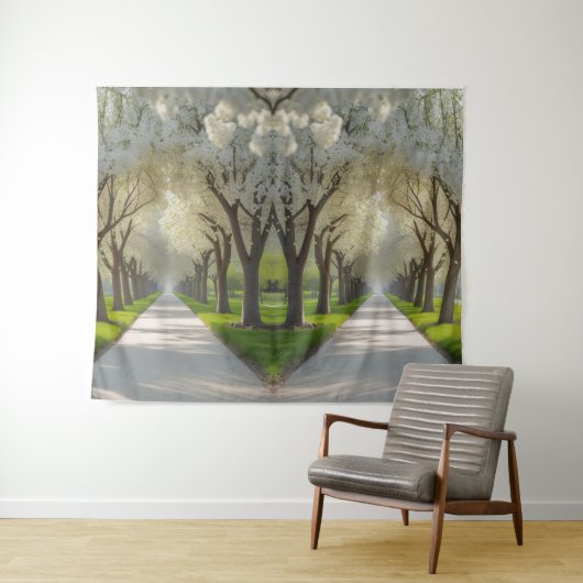 「春の囁き – 咲く道 タペストリー (インサイチュ(横))
