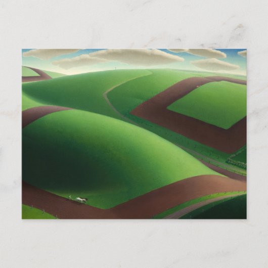 春の回転， 1936 by Grant Wood ポストカード (正面)