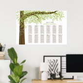 春の夏のハート結婚ツリーの座席表 ポスター (ホームオフィス)