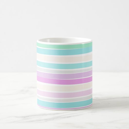 春の夏の色ストライプ コーヒーマグカップ (中央)