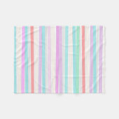 春の夏の色ストライプ フリースブランケット (正面(横))
