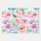 春の夏の色ストライプ ラッピングペーパーシート (正面3)