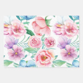 春の夏の色ストライプ ラッピングペーパーシート (正面2)