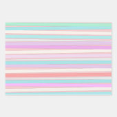 春の夏の色ストライプ ラッピングペーパーシート (正面3)