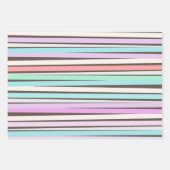 春の夏の色ストライプ ラッピングペーパーシート (正面2)