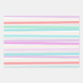 春の夏の色ストライプ ラッピングペーパーシート (正面)