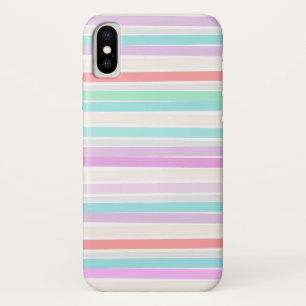 春の夏の色ストライプ iPhone X ケース