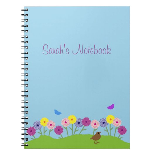 春の夏の花のカスタムのノート ノートブック (正面)