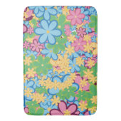 春の夏60年代レトロ花 バスマット (正面縦)