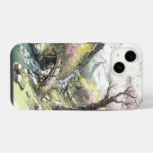 春の夜明けの満開の桜の森 iPhoneケース (裏面横)