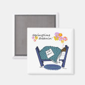 春の夢を見るグラウンドホッグ マグネット (正面/裏面)