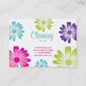 春の大掃除のレトロのデイジーの花2 名刺 (裏面)