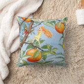 春の女の子の木に果実と渡し、鳥 クッション (ブランケット)