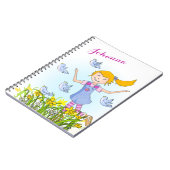 春の女の子は鳥の子供のノートを追う ノートブック (左側)