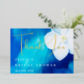 春の好みブライダルシャワーサンキューカード 箔招待状 (立ち正面)