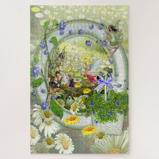 春の妖精とデイジー ジグソーパズル (縦)