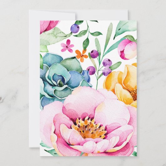 春の妖精の誕生日のパーティの招待状 招待状 (裏面)