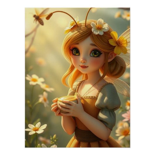 春の妖精アート ポスター (正面)