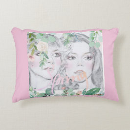 春の姉妹はポリエステルアクセントの枕にブラシをかけました アクセントクッション