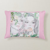 春の姉妹はポリエステルアクセントの枕にブラシをかけました アクセントクッション (裏面)