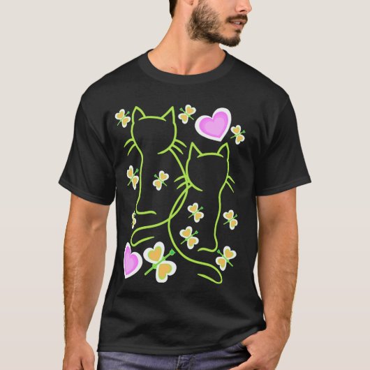 春の始まりレトロ猫ねこ子猫子供 Tシャツ (正面)