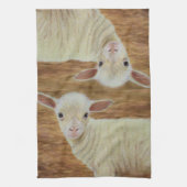 春の子ヒツジ キッチンタオル (縦)
