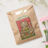 春の子猫と復活祭のバスケット、かわいい猫の好意バッグ フェイバーバッグ (封をした状態)