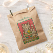 春の子猫と復活祭のバスケット、かわいい猫の好意バッグ フェイバーバッグ (クリップ留めされた状態)