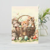 春の子猫イースターバスケット シーズンカード (スタンド正面)