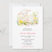 春の子羊ベビーシャワー 招待状 (正面)