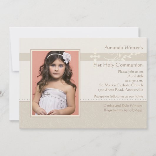 春の宗教写真の招待状のフロスト 招待状 (正面)