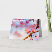 春の小さなピンクの桜美しい カード (正面)