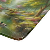 春の小川（アヒル/花） カッティングボード (角)