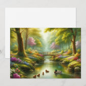 春の小川（アヒル/花） シーズンカード (正面/裏面)