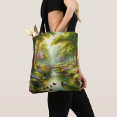 春の小川（アヒル/花） トートバッグ (クローズアップ)