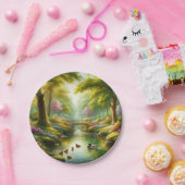 春の小川（アヒル/花） ペーパープレート (パーティー)