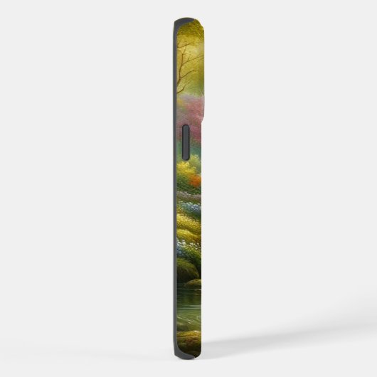 春の小川（アヒル/花） iPhoneケース (右側面)